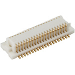 Hirose DF12 Series Straight Surface Mount PCB Socket, 40-Contact, 2-Row, 0.5mm Pitch, Solder Termination