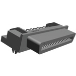 TE Connectivity CHAMP 050 Series Right Angle Through Hole Mount PCB Socket, 50-Contact, 1-Row, 1.27mm Pitch, Solder
