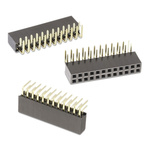 Wurth Elektronik WR-PHD Series Right Angle Through Hole Mount PCB Socket, 64-Contact, 2-Row, 2.54mm Pitch, Solder