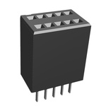 TE Connectivity AMPMODU System 50 Series Straight PCB Mount PCB Socket, 10-Contact, 2-Row, 1.27mm Pitch, Solder