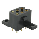 Souriau SMS Series Straight PCB Mount PCB Socket, 6-Contact, 2-Row, 5.08mm Pitch, Solder Termination