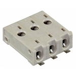 TE Connectivity Straight Surface Mount PCB Socket, 3-Contact, 1-Row, 4mm Pitch, Solder Termination