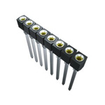 Samtec SS Series Straight Through Hole Mount PCB Socket, 10-Contact, 1-Row, 2.54mm Pitch, Screw, Solder Termination
