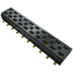 Samtec CLT Series Vertical Surface Mount PCB Socket, 20-Contact, 2-Row, 2mm Pitch, Solder Termination