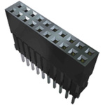 Samtec ESQ Series Straight Through Hole Mount PCB Socket, 16-Contact, 2-Row, 2.54mm Pitch, Solder Termination