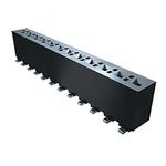 Samtec FHP Series Straight Through Hole Mount PCB Socket, 10-Contact, 1-Row, 3.96mm Pitch, Solder Termination