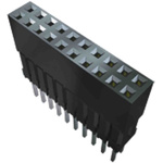 Samtec ESQ Series Vertical Through Hole Mount PCB Socket, 10-Contact, 2-Row, 2.54mm Pitch, Solder Termination