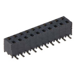 Samtec MMS Series Straight Through Hole Mount PCB Socket, 20-Contact, 2-Row, 2mm Pitch, Solder Termination