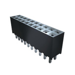 Samtec SQT Series Straight Through Hole Mount PCB Socket, 12-Contact, 1-Row, 2mm Pitch, Solder Termination