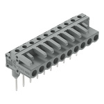 Wago 232 Series Angled Rail Mount PCB Connector, 10-Contact, 1-Row, 5mm Pitch, Socket Termination