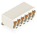 Wago 2092 Series Angled Push-In PCB Connector, 4-Contact, 1-Row, 5mm Pitch, Solder Termination