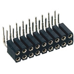 Preci-Dip 803 Series Right Angle PCB Mount PCB Socket, 18-Contact, 2-Row, 2.54mm Pitch, Solder Termination