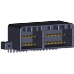 TE Connectivity MULTILOCK 040 II Series Right Angle Through Hole Mount PCB Socket, 28-Contact, 2-Row, 2.5mm Pitch,