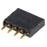 Samtec SSQ Series Straight Through Hole Mount PCB Socket, 4-Contact, 1-Row, 2.54mm Pitch, Solder Termination