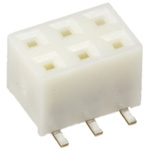 Hirose A3 Series Straight Surface Mount PCB Socket, 6-Contact, 2-Row, 2mm Pitch, Solder Termination
