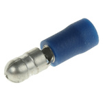 RS PRO Insulated Male Crimp Bullet Connector, 1.5mm² to 2.5mm², 16AWG to 14AWG, 5mm Bullet diameter, Blue