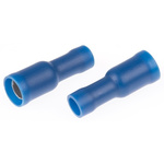 RS PRO Insulated Female Crimp Bullet Connector, 1.5mm² to 2.5mm², 16AWG to 14AWG, 5mm Bullet diameter, Blue