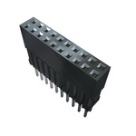 Samtec ESQ Series Straight Through Hole Mount PCB Socket, 4-Contact, 1-Row, 2.54mm Pitch, Solder Termination