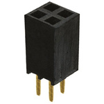 Samtec SSW Series Straight Through Hole Mount PCB Socket, 4-Contact, 2-Row, 2.54mm Pitch, Solder Termination