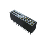Samtec SFMC Series Straight Through Hole Mount PCB Socket, 8-Contact, 2-Row, 1.27mm Pitch, Solder Termination