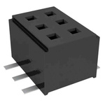Samtec CLM Series Vertical Surface Mount PCB Socket, 3-Contact, 2-Row, 1mm Pitch, Press-In Termination
