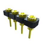 Samtec SL Series Straight Through Hole Mount PCB Socket, 10-Contact, 1-Row, 2.54mm Pitch, Solder Termination