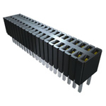 Samtec SLM Series Straight Through Hole Mount PCB Socket, 18-Contact, 1-Row, 1.27mm Pitch, Solder Termination