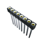 Samtec SS Series Straight Through Hole Mount PCB Socket, 16-Contact, 1-Row, 2.54mm Pitch, Solder Termination