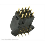 Souriau SMS Series Right Angle PCB Mount PCB Socket, 12-Contact, 4-Row, 5.08mm Pitch, Solder Termination