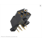 Souriau SMS Series Right Angle PCB Mount PCB Socket, 6-Contact, 2-Row, 5.08mm Pitch, Solder Termination