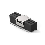 TE Connectivity 1MM-R Series Vertical Board Mount PCB Socket, 20-Contact, 2-Row, 1mm Pitch, Surface Mount Termination