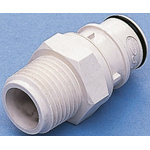 Straight Hose Coupling 3/8in Coupling Insert - Valved, Thread Mount, 3/8 in BSPT Male, PSU