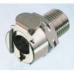 Straight Hose Coupling 1/8in Coupling Body - Valved, Thread Mount, 1/8 in NPT Male, Brass