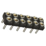 Samtec SDL Series Straight Through Hole Mount PCB Socket, 12-Contact, 2-Row, 2.54mm Pitch, Through Hole Termination