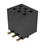 Samtec FLE Series Vertical Surface Mount PCB Socket, 3-Contact, 2-Row, 1.27mm Pitch, Press-In Termination