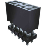 Samtec ESQT Series Vertical Through Hole Mount PCB Socket, 40-Contact, 2-Row, 2mm Pitch, Solder Termination