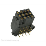 Souriau SMS Series Right Angle PCB Mount PCB Socket, 12-Contact, 4-Row, 5.08mm Pitch, Solder Termination