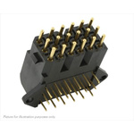 Souriau SMS Series Right Angle PCB Mount PCB Socket, 18-Contact, 6-Row, 5.08mm Pitch, Solder Termination