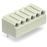 Wago 2092 Series Angled PCB Mount PCB Header, 6-Contact, 1-Row, 5mm Pitch, Solder Pin Termination