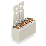 Wago 2091 Series Straight Push-In PCB Connector, 5-Contact, 1-Row, 3.5mm Pitch, Solder Pin Termination