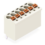 Wago 2091 Series Straight Push-In PCB Socket, 6-Contact, 1-Row, 3.5mm Pitch, Push Button Termination