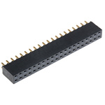 Samtec SSQ Series Straight Through Hole Mount PCB Socket, 40-Contact, 2-Row, 2.54mm Pitch, Solder Termination