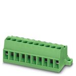 Phoenix Contact MVSTBU 2.5/ 3-STF Series PCB Terminal Block, 3-Contact, 5mm Pitch, Screw Termination