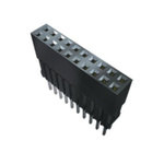 Samtec ESQ Series Vertical Through Hole Mount PCB Socket, 8-Contact, 1-Row, 2.54mm Pitch
