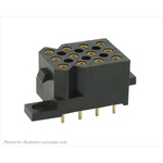 Souriau SMS Series Straight PCB Mount PCB Socket, 12-Contact, 4-Row, 5.08mm Pitch, Solder Termination