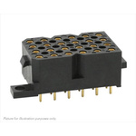 Souriau SMS Series Straight PCB Mount PCB Socket, 24-Contact, 6-Row, 5.08mm Pitch, Solder Termination