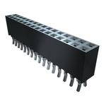 Samtec SSQ Series Straight Through Hole Mount PCB Socket, 20-Contact, 2-Row, 2.54mm Pitch, Solder Termination