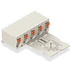 Wago 2092 Series Angled Push-In PCB Connector, 4-Contact, 1-Row, 7.5mm Pitch, Solder Pin Termination
