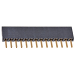 Samtec SSW Series Straight Through Hole Mount PCB Socket, 14-Contact, 1-Row, 2.54mm Pitch, Solder Termination