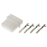 TE Connectivity, Commercial MATE-N-LOK Male Connector Housing, 5.08mm Pitch, 4 Way, 1 Row